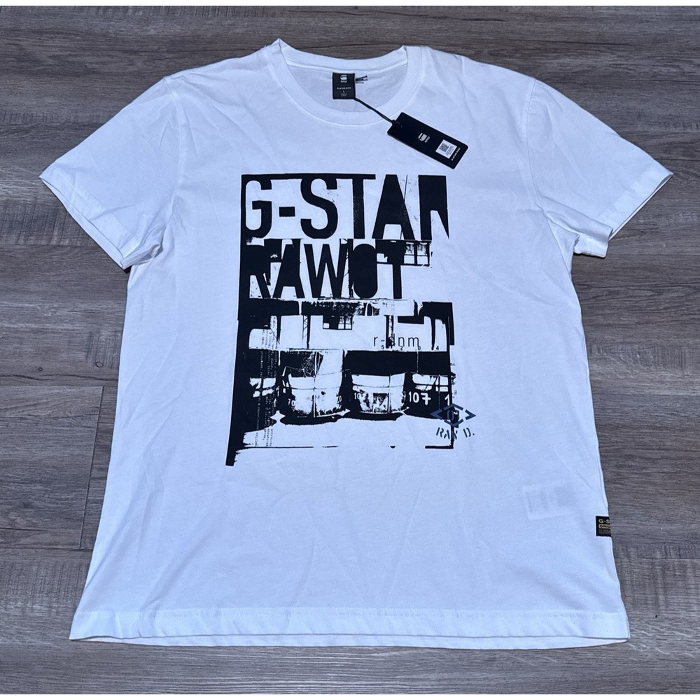 G-Star Raw Men's Size Medium White Underground Graphic T-Shirt M $60 Tee